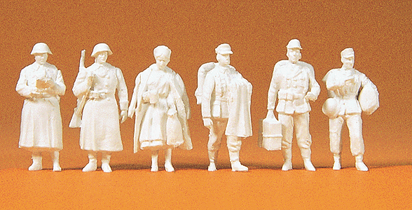 Military - Former German Army WWII - Unpainted Figures -- Home Leave pkg(6)