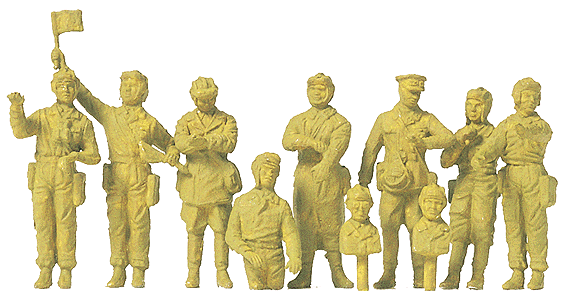 Military - Soviet Union WWII (1942) - Unpainted Figures -- Tank Crew pkg(10)
