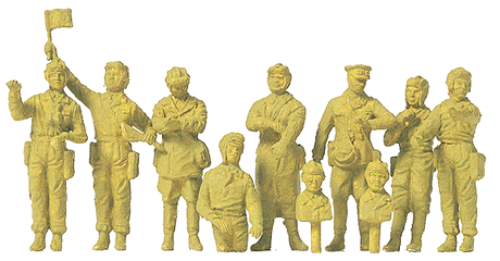 Military - Soviet Union WWII (1942) - Unpainted Figures -- Tank Crew pkg(10)