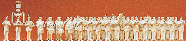 Military - Modern German Army (BW) - Unpainted Figures -- 51-Piece Band w/Instruments