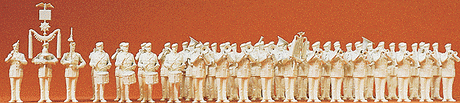 Military - Modern German Army (BW) - Unpainted Figures -- 51-Piece Band w/Instruments
