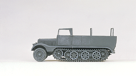 Former German Army WWII SdKfz 11 Series Medium Half-Track (Plastic Kit) -- Open Version - Gray