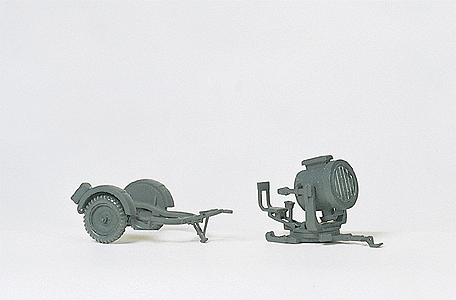 Military - Former German Army WWII - Artillery -- 60cm Anti-Aircraft Search Light w/SdAnh 51 Trailer