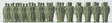 Military - Former German Army WWII - Unpainted Figures -- Infantry Rifleman in Formation pkg(36)