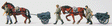 Former German Army WWII Horse-Drawn Transport (Plastic Kit) -- Small Arms Ammunition Carts, 2 Horses & 3 Figures - Unpainted