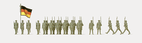 Former East German Army (NVA) Post 1945 - Unpainted Figures -- Guard Battalion pkg(21)