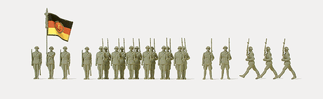 Former East German Army (NVA) Post 1945 - Unpainted Figures -- Guard Battalion pkg(21)