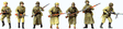 Soviet Union WWII Unpainted Figures -- Attacking Infantrymen Winter Uniform 1941-45 pkg(12)