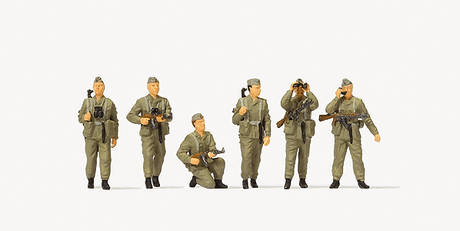 Former East German Army (NVA) - Unpainted Figure Set -- German Democratic Republic Frontier Guards pkg(6)
