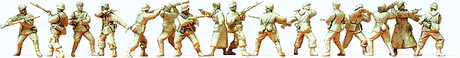 Soviet & Former German Armies WWII Unpainted Figures -- Infantry Hand-to-Hand Combat Winter Uniforms 1943-45 pkg(16)