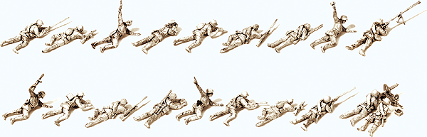 Soviet Union 1943-45 Unpainted Figure Set - Kit -- Infantry Lying in Battle #2 pkg(19)