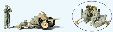 1939-1945 German Reich Paratroopers w/3.7cm Anti-Tank Gun - Kit -- 4 Figures, 1 Gun-2