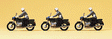 Military - Modern German Army (BW) - Figures -- Military Police on Motorcycles pkg(3)