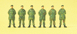 Military - Modern German Army (BW) - Figures -- Soldiers Standing w/Beret - Coat & Battledress Camouflage