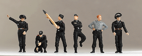 Military - Former German Army WWII - Painted Figure Sets -- Panzer (Tank) Crew Reloading pkg(6)
