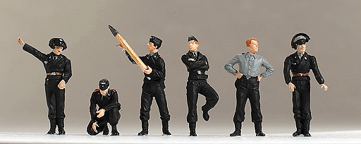 Military - Former German Army WWII - Painted Figure Sets -- Panzer (Tank) Crew Reloading pkg(6)