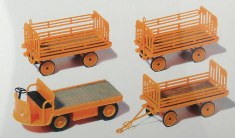 Electric Baggage Truck (Nonoperating) w/3 Trailers -- German Railways Era IV (Kit)