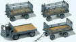 Electric Flatbed Vehicle w/3 Trailers - Kit -- German Federal Railroad DB (gray)
