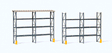 Industrial Pallet Racks - Kit (Plastic) -- Fits 48 Europallets or Equivalent (Pallets/Loads Not Included)