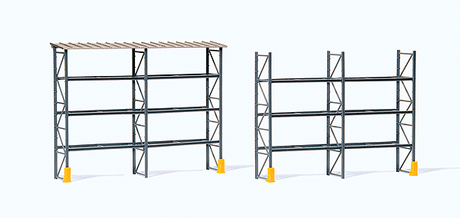 Industrial Pallet Racks - Kit (Plastic) -- Fits 48 Europallets or Equivalent (Pallets/Loads Not Included)