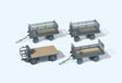 Electric Baggage Truck (Nonoperating) with 3 Trailers - Kit -- German Federal Railways DB (Era III, gray)