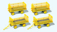 Baggage Trailer for Electric Baggage Cart - Kit -- German Post (Era III, yellow) pkg(4)