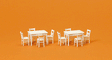 Table & Chairs -- 2 Tables & 8 Chairs (white)