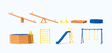 Garden, Yard & Playground Equipment - Kit -- 2 Seesaws, Pool, Swing Set, Scooter, Climbing Rungs, Slide, Sandbox