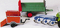 Farm Implements -- Manure Spreader, Trailer & Plow