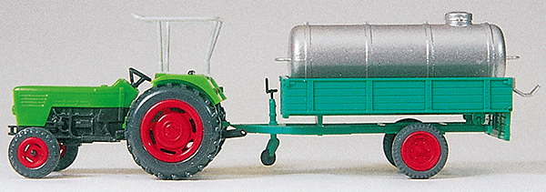Farm Machinery - Tractors - Deutz -- D 6206 w/Single Axle Trailer Carrying Manure Tank