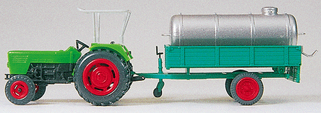 Farm Machinery - Tractors - Deutz -- D 6206 w/Single Axle Trailer Carrying Manure Tank