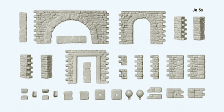 Quarrystone Walls -- With Doorways, Arches & Corner Posts