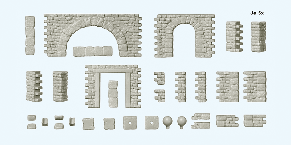 Quarrystone Walls -- With Doorways, Arches & Corner Posts