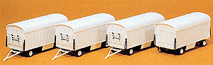 Modern Circus Wagon Set - Plastic Kits -- Equipment Wagons pkg(4) - Undecorated)