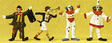 Circus Figures -- Clowns w/Pony