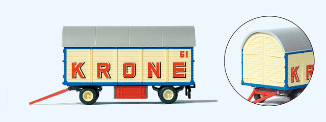 Equipment Trailer - Assembled -- Circus Krone (white, red, blue)