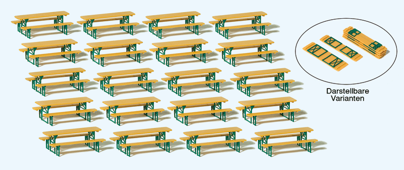 Beer Garden Tables/Benches -- Kit - pkg(20)