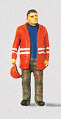 Individual Figure - Railway Personel -- Modern Switchman w/Safety Jacket - Hat Off