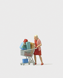 Individual Figures, Pedestrians -- Shopaholic w/Loaded Cart