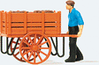 Individual Figure -- Worker Pushing Handcart with Load of Barrels