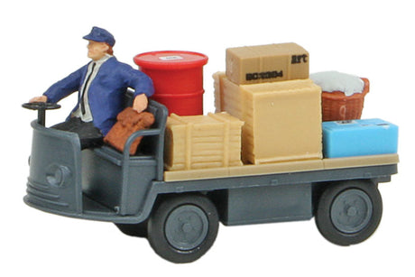 Electric Baggage Truck (Nonoperating) w/Driver & Load -- German Federal Railways Era III