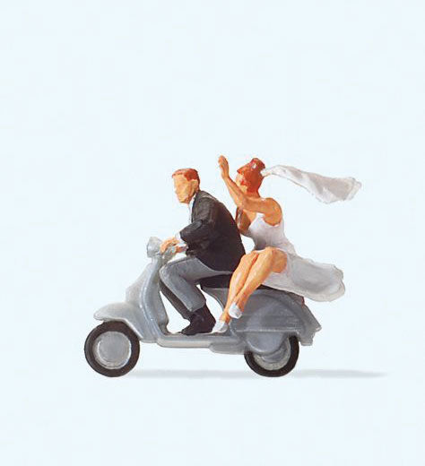 Vespa Scooter -- Wedding Couple on Vespa