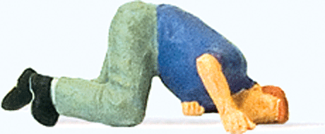 Individual Figure -- Trying to Find Something (Man on Knees Looking Under Something)