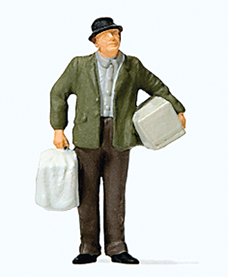 Man Walking w/Bird Cage