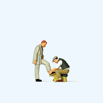 Shoe Shine Boy & Customer