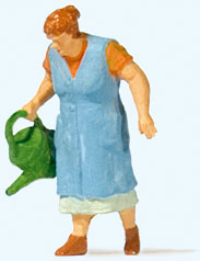 Old Lady Watering Flowers - Individual Figure