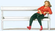 Woman Sitting on Park Bench Individual Figure