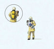 Modern Firefighter Saving Child Individual Figure -- Beige Uniform
