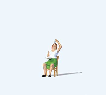 Eating Fish - Individual Figure -- Seated Woman on Chair