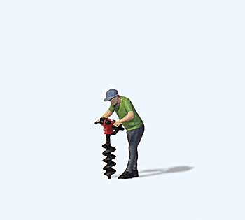 Individual Figure - Drilling the Ground -- Man with Auger